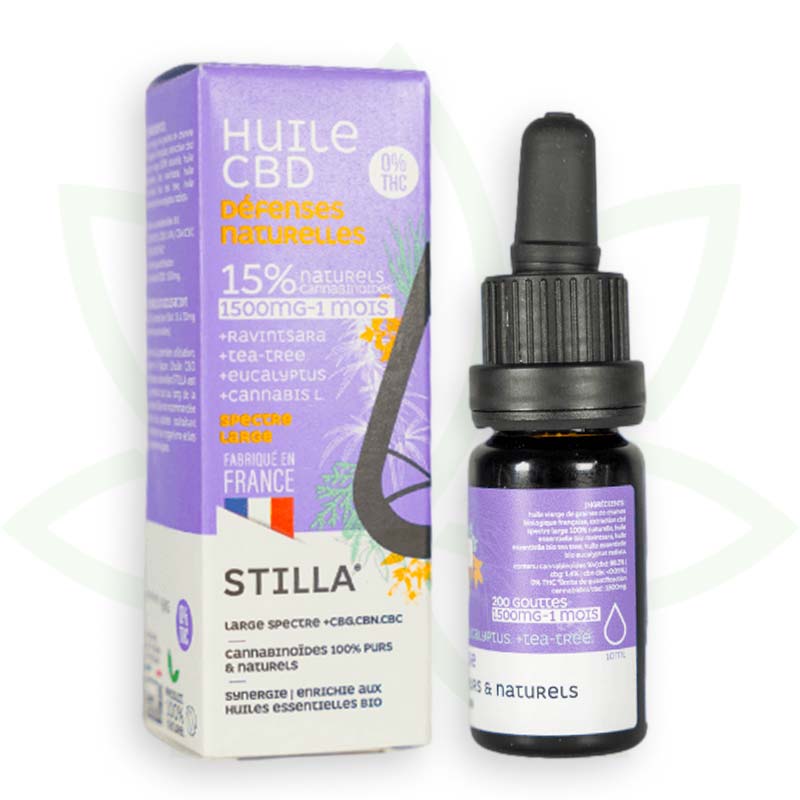 cbd natuurlijke afweer olie 15 procent 10ml breed spectrum stilla france mafrenchweed 6