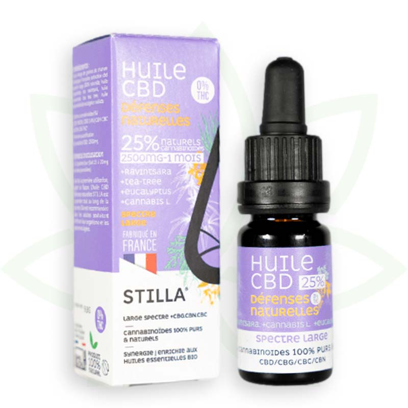 cbd natuurlijke verdedigingsmiddelen olie 25 procent 10ml breed spectrum stilla france mafrenchweed 7