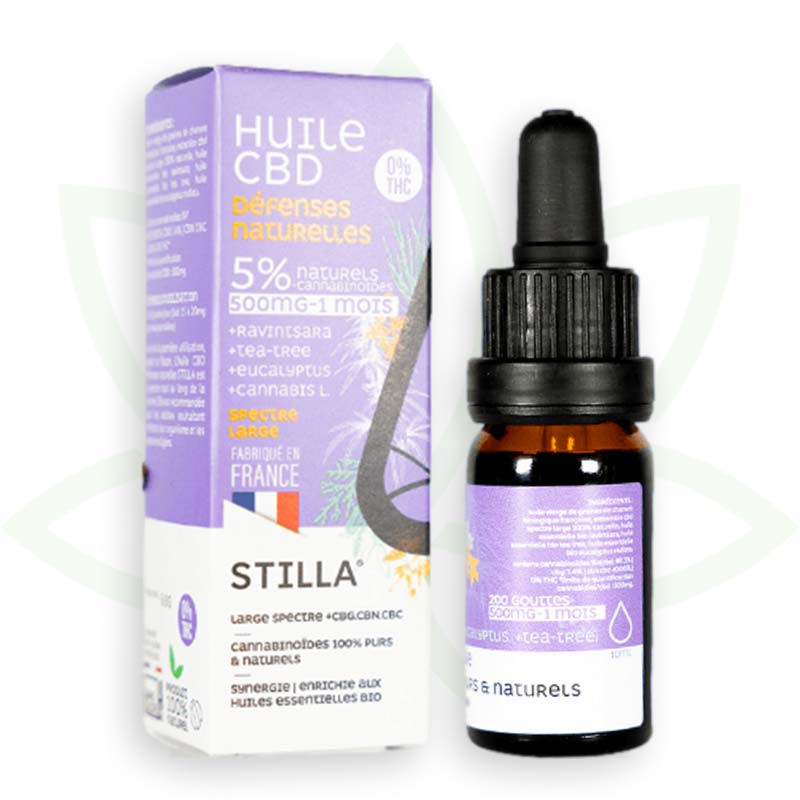 cbd natuurlijke afweer olie 5 procent 10ml breed spectrum stilla france mafrenchweed 3