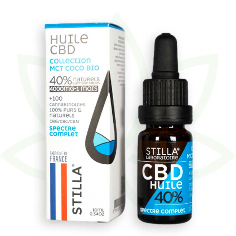 cbd olie mct kokosnoot 40 procent 10ml volledig spectrum stilla france mafrenchweed 10