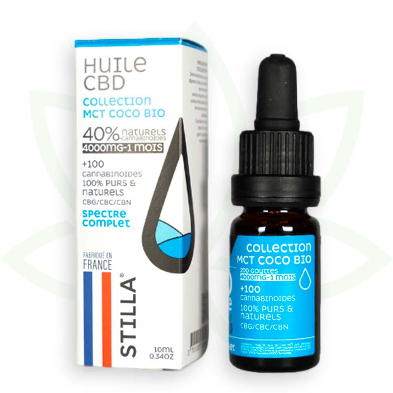 cbd olie mct kokosnoot 40 procent 10ml volledig spectrum stilla france mafrenchweed 12